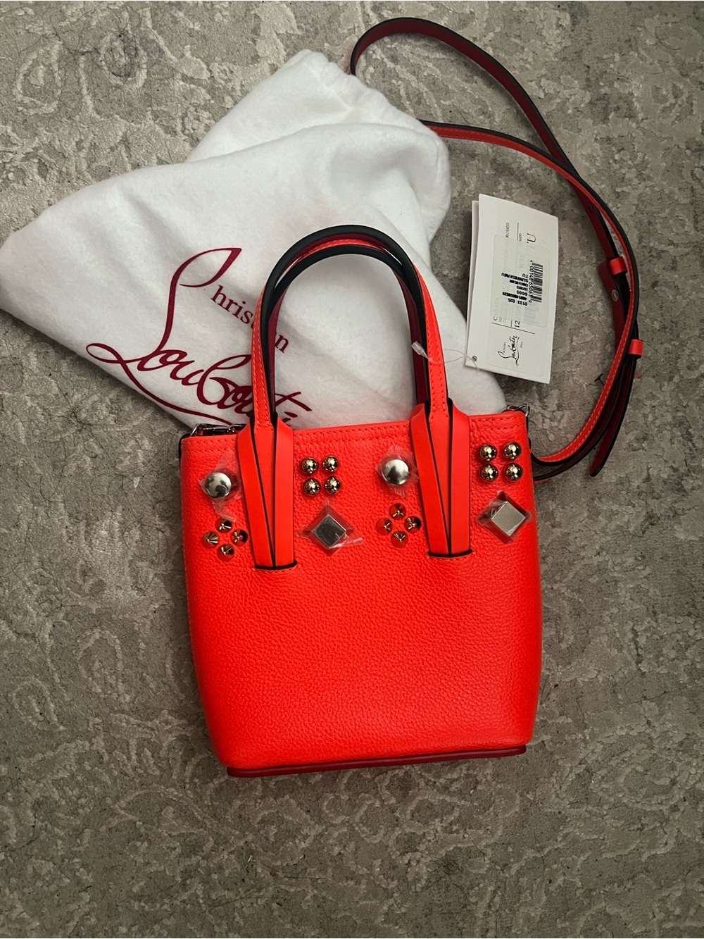 Christian Louboutin Mini Cabata North/South leather tote.